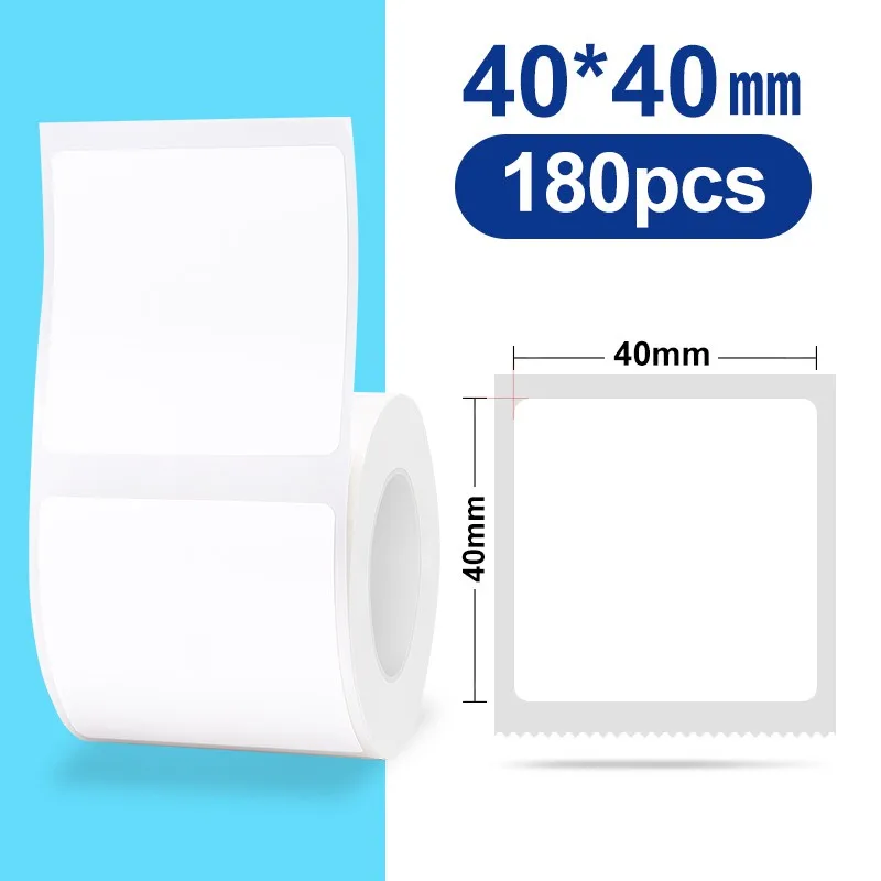30–50 mm Niimbot B21 B1 B3S Drucker-Etikettenpapierrolle, weiße Aufkleber-Druckpapierrollen, reißfester, wasser- und ölbeständiger Klebstoff