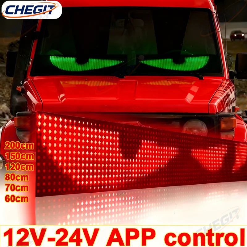 

DIY Custom Text Pattern LED Eyes for Truck Programmable Display Devil Eye Car Scrolling Advertising LED Sign with App Control