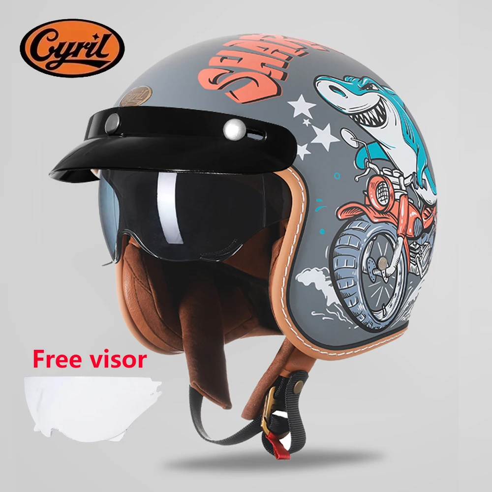 

Open Face Vintage Motorcycle Helmet Lightweight Jet Retro Helmet for Men Women Cruiser Cafe Racer Electric Scooter