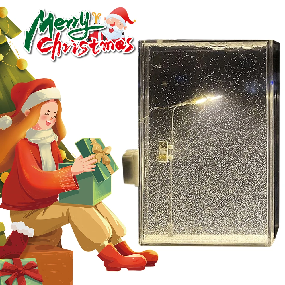 Snowy โคมไฟหิมะทิวทัศน์ Night Light ที่สมจริง Handmade คริสต์มาสตกแต่ง DIY โคมไฟเกล็ดหิมะ Xmas Party Favors