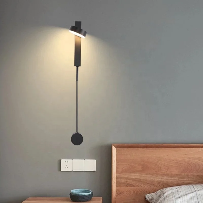 LED Wall Lamp Simple Rotating Wall Lightings Black Gold Bedroom Living Room Aisle Rotary Switch Indoor Lighting Fixtures