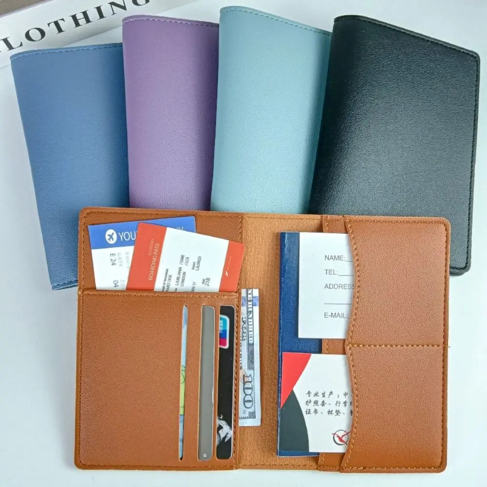 

New Travel PU Passport Cover High-capacity Multi-function Passport Bag Multiple Card Slots Bussiness Passport Protective Cover