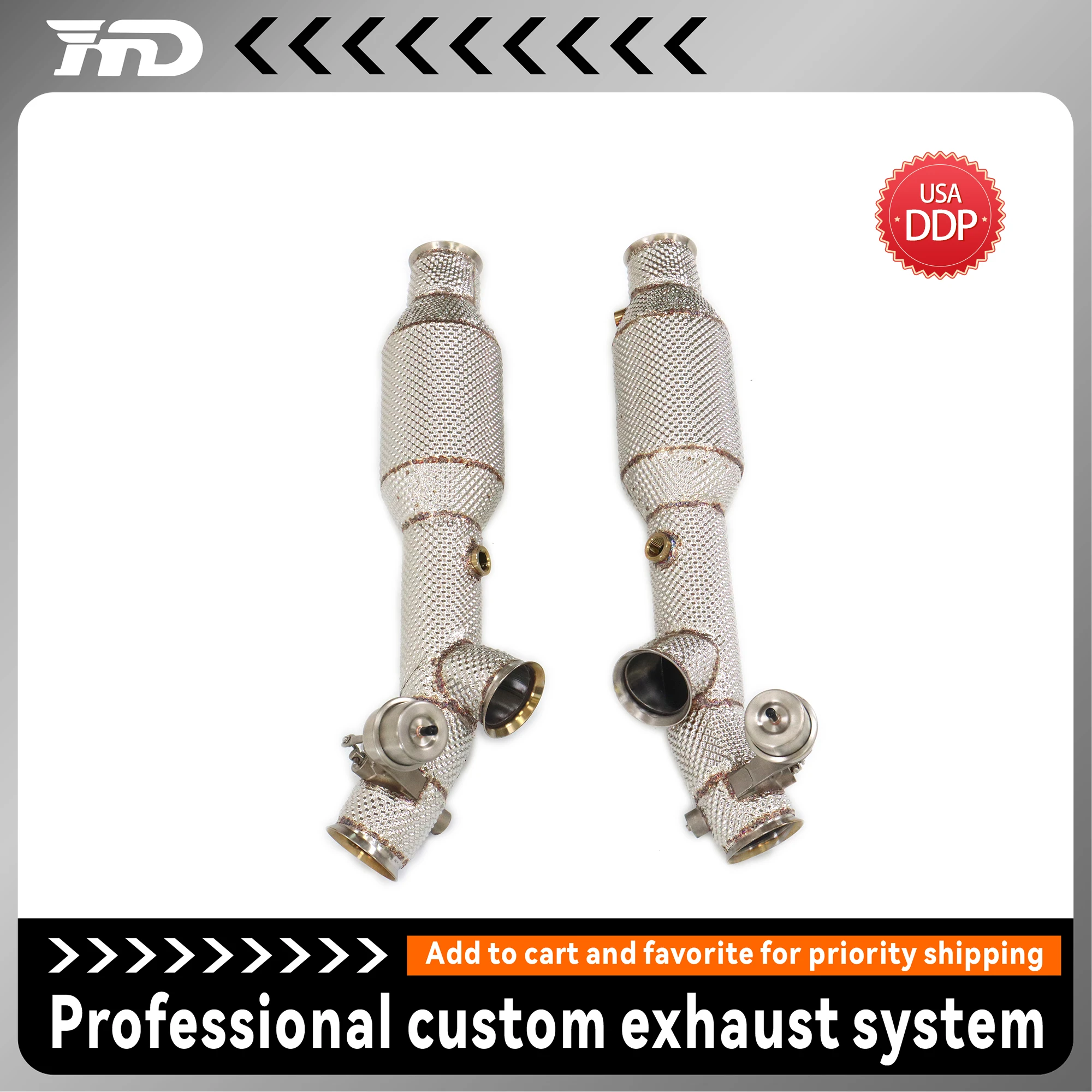 

HMD exhaust system performance downpipe for Lamborghini Murcielago LP640 with heat shield and valve