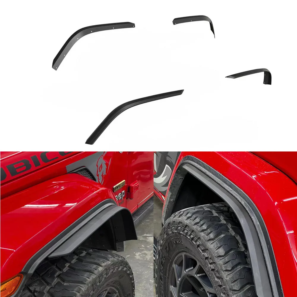 

4Pcs Fender Flares Strips Wide Body Wheel Arches ABS Decoration Trim Strip for Jeep Wrangler JL 2018-2022