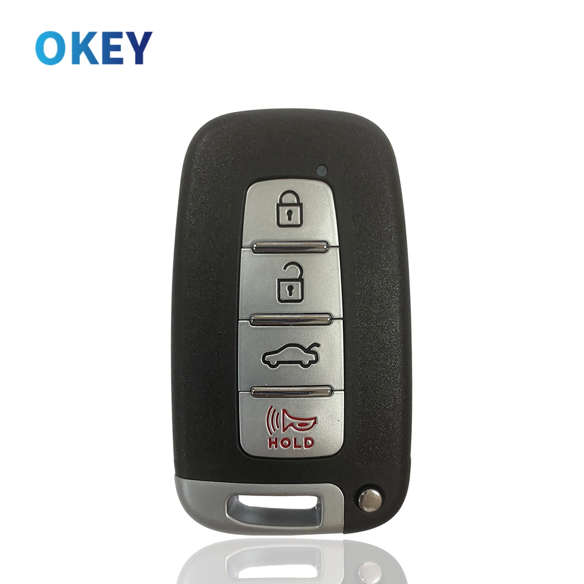 Okey-carcasa de llave de coche con Control remoto, 4 botones, para Hyundai I30, I45, Ix35, Genesis, Equus, Veloster, Tucson, Sonata, Elantra,