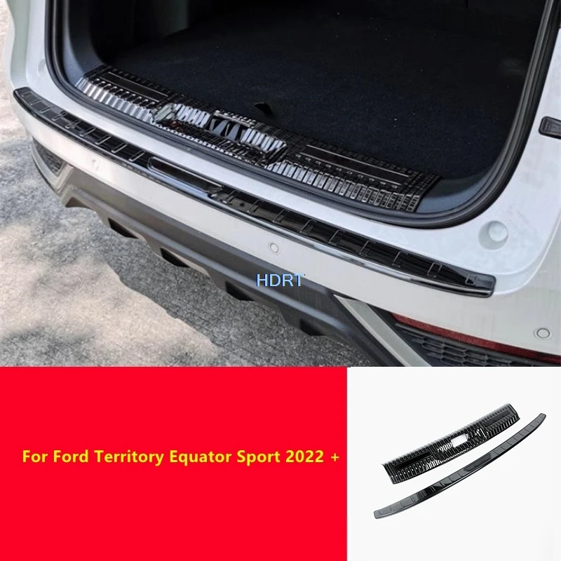 

Car Styling Rear Bumper Trunk Guard Cover For Ford Territory Equator Sport 2022 + Door Sill Threshold Scuff Plate Welcome Pedal