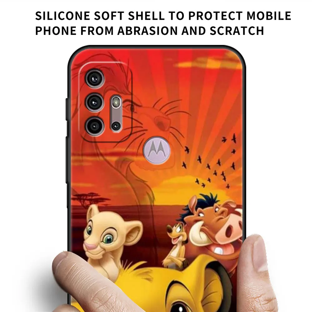 The Lion King Case For Motorola G60 G52 G30 G22 G51 G53 G31 G60s G200 G32 Edge 20 G50 Black Soft Phone Covers