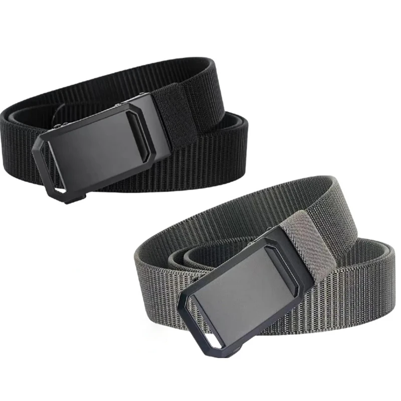 Men\'s Belt Outdoor Hunting Belt Multi Functional Automatic Metal Buckle Nylon Belt High Quality Canvas Belt 