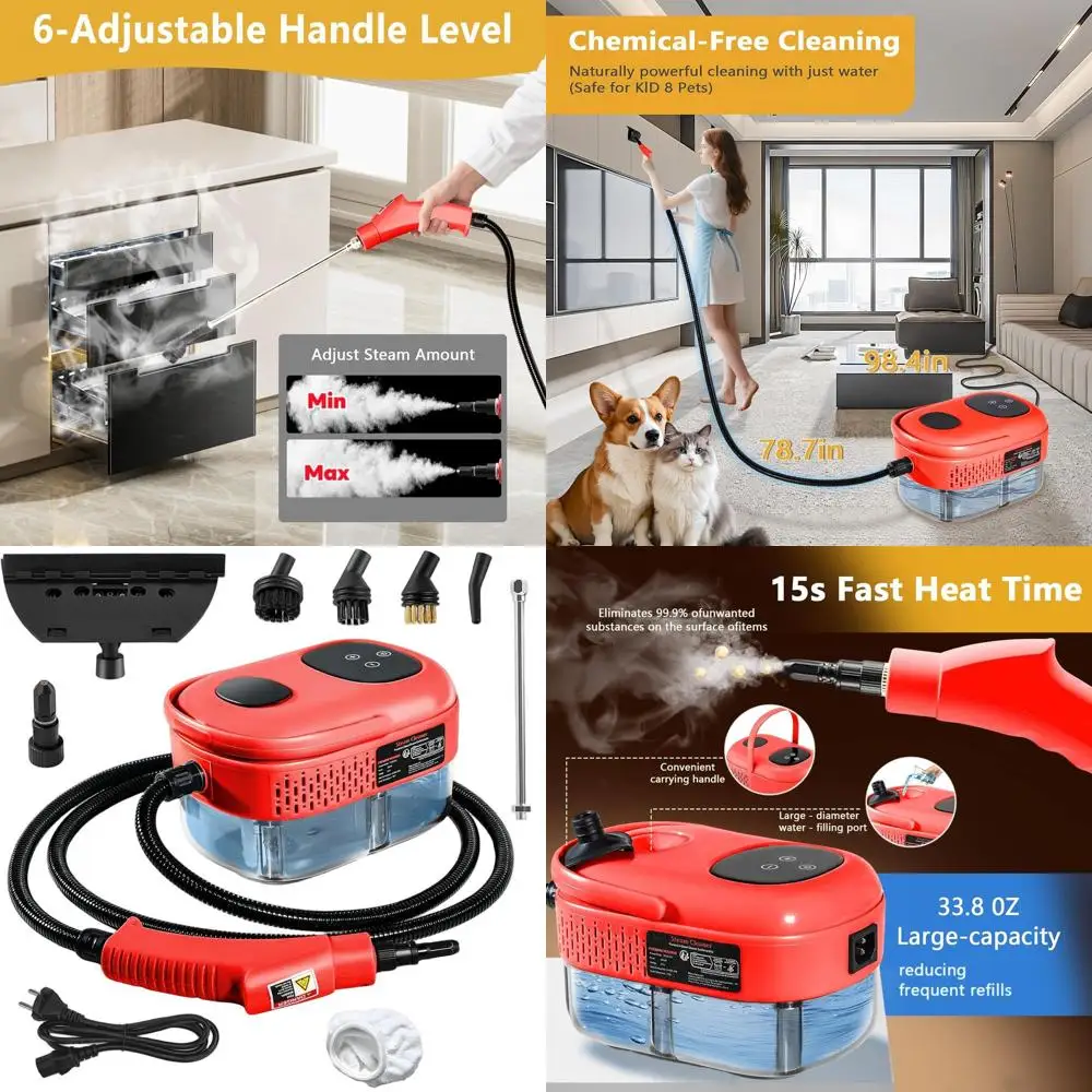 

Портативный пароочиститель объемом 1000 мл с быстрым нагревом для дома, автомобиля и ткани