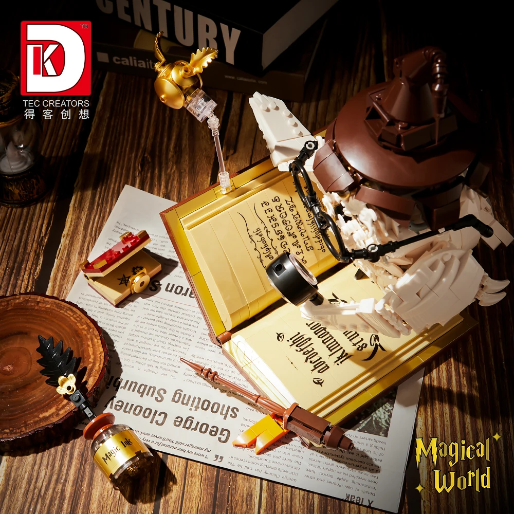 DK7037 Dr. Magic Owl 1162 Uds. Kit de bloques de construcción de iluminación película mágica figura Animal modelo montaje juguete niños regalo de vacaciones