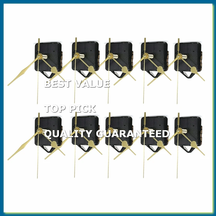 10Pcs DIY Silent Movement Spindle Hands Wall Quartz Clock Movement Mechanism Repair Tools Part Clock Kit