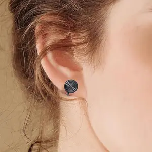 Pressure earrings for swelling, stainless steel, black color, spiral, cartilage, ear fist, not piercing, golden color 12 Main Sales Earring Pressure - №10