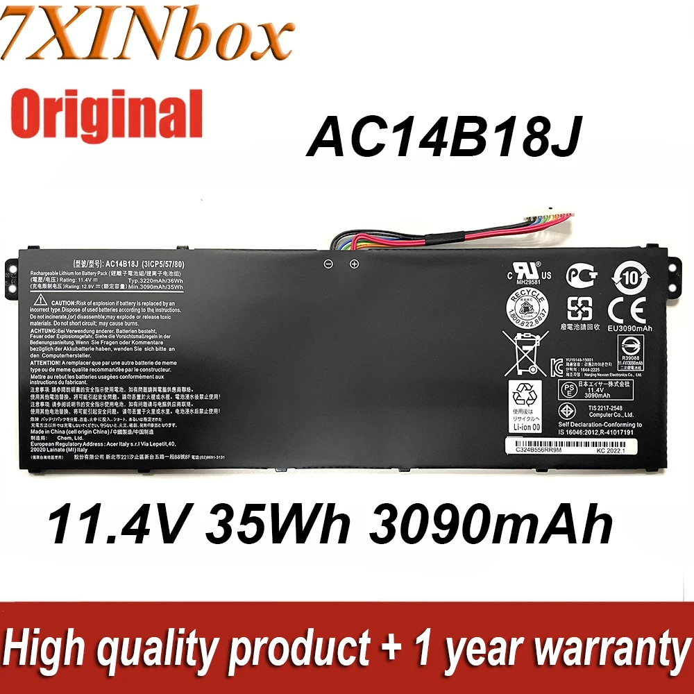 7XINbox AC14B18J AC14B13J 3090mAh Laptop Battery For Acer Aspire ES1-511 ES1-512 ES1-732 V3-37 V3-111 V3-111P Gateway NE512