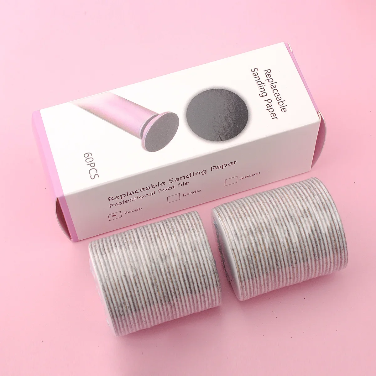 43mm 60pcs/Box Foot Dead Skin Sandpaper For Electric Nail File Cuticle Callus Replaceable Sanding Paper Professional Pedicure