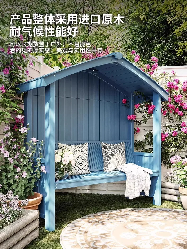 

Outdoor roof sun room outdoor courtyard terrace solid wood pavilion seat roof small garden new pavilion