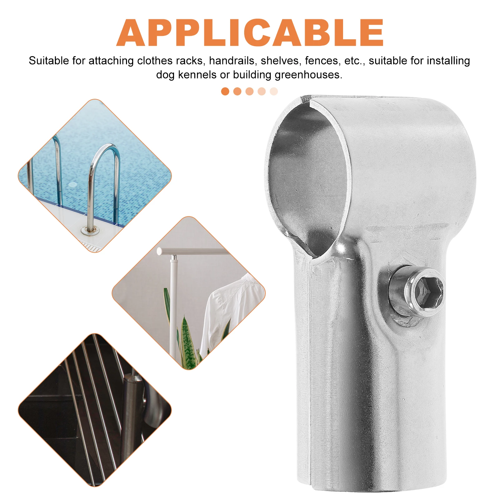 

4pcs Stainless Steel Pipe Fittings Panel Clamps T-Shaped Design Heavy Duty Fence Connectors for Dog Kennels Greenhouses Clothes