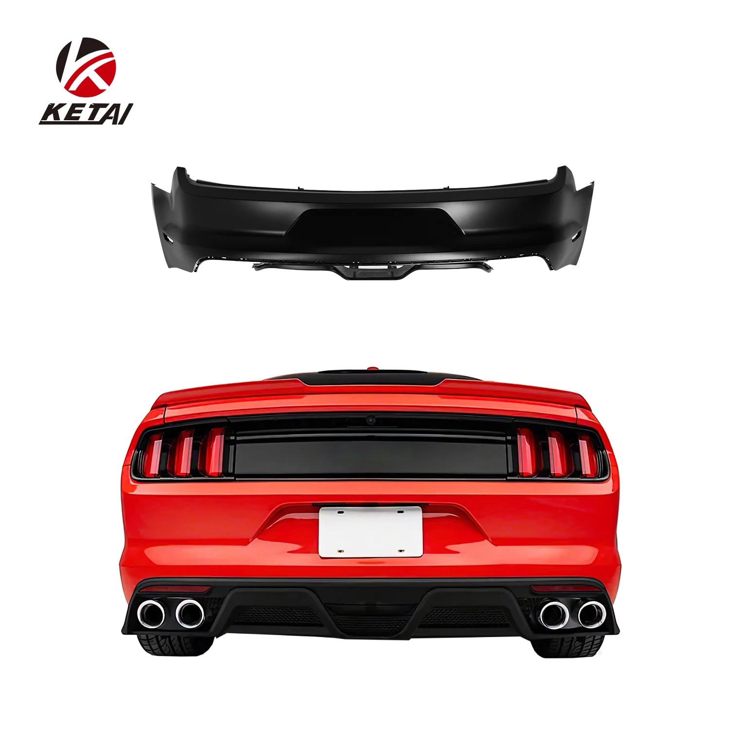 

Wholesale Auto Modified Body Parts PP Material Premium Rear Bumper for Mustang 2015-2021