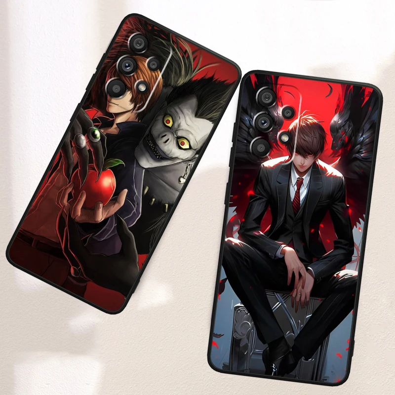 D-Death Note Cool Art For Samsung A53 A52 A33 A32 A51 A71 A21S A13 A73 A55 A22 A23 A35 A72 A54 A12 5G Black Cover Phone Case