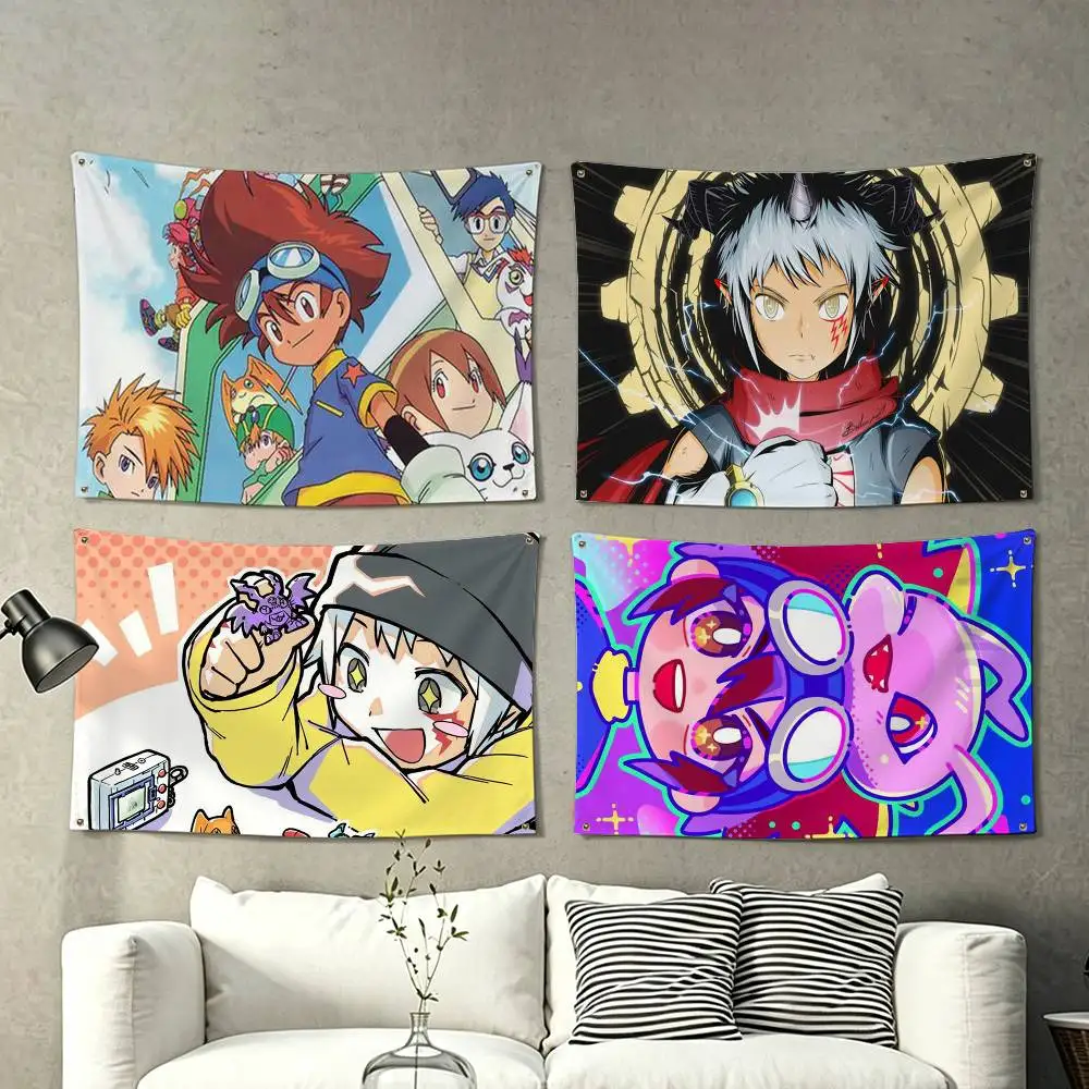 D-Digimon Story T-Time Stranger  Flags for Bedrooms Home Decor Items Outdoor Decors Garage Decoration Flaga