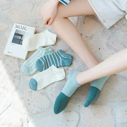 1/5 Pairs Women's Socks Cotton Green Forest Series Design High Quality Casual Sport Short Girl Gift Ankle Socks 1 Set