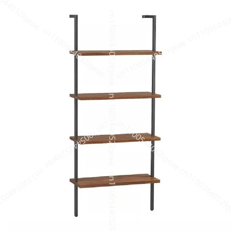 

Wrought Iron Bookshelf Floor Shelf Solid Wood Multi-layer Storage Rack Simple Home Display Rack
