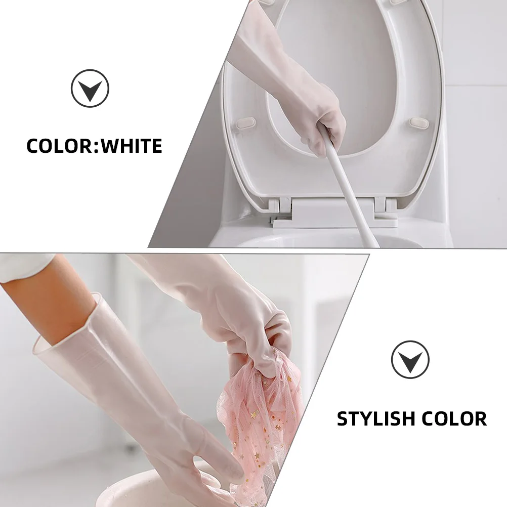 

2pcs Latex Dishwashing Kitchen Bowl Latex Washing Durable Gloves For Dishwashing Household Gloves Medium Size