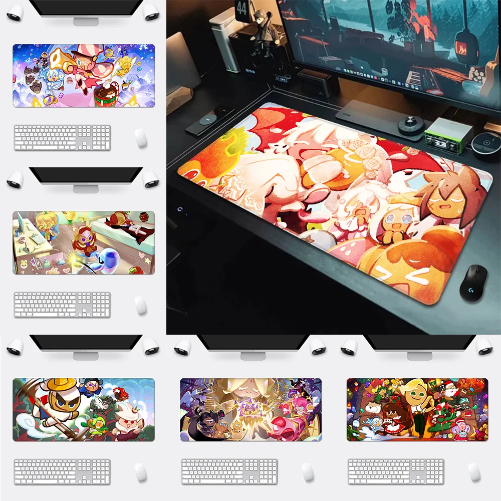 Cookie Run Mousepad HD Printing Computer Gamers Locking Edge Non-slip Mouse Pad XXL90x40cm Keyboard PC Desk Pad