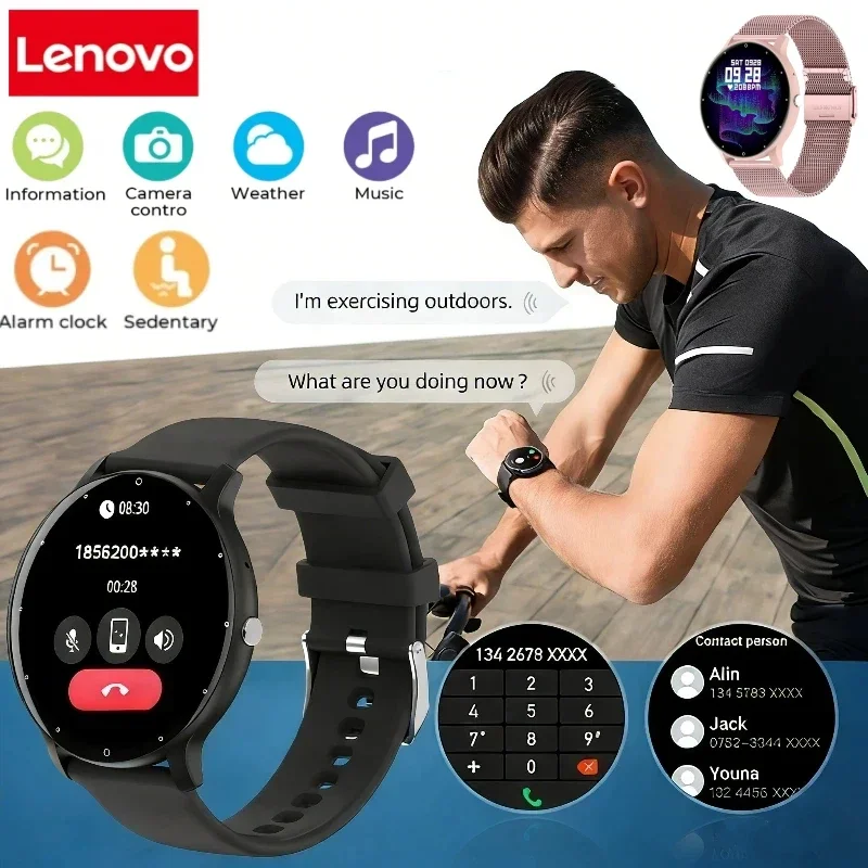 

Новые умные часы Lenovo с Bluetooth, фитнес-трекер, измерение пульса, запись сна, спортивные часы для активного отдыха, для Android/IOS, для мужчин и женщин