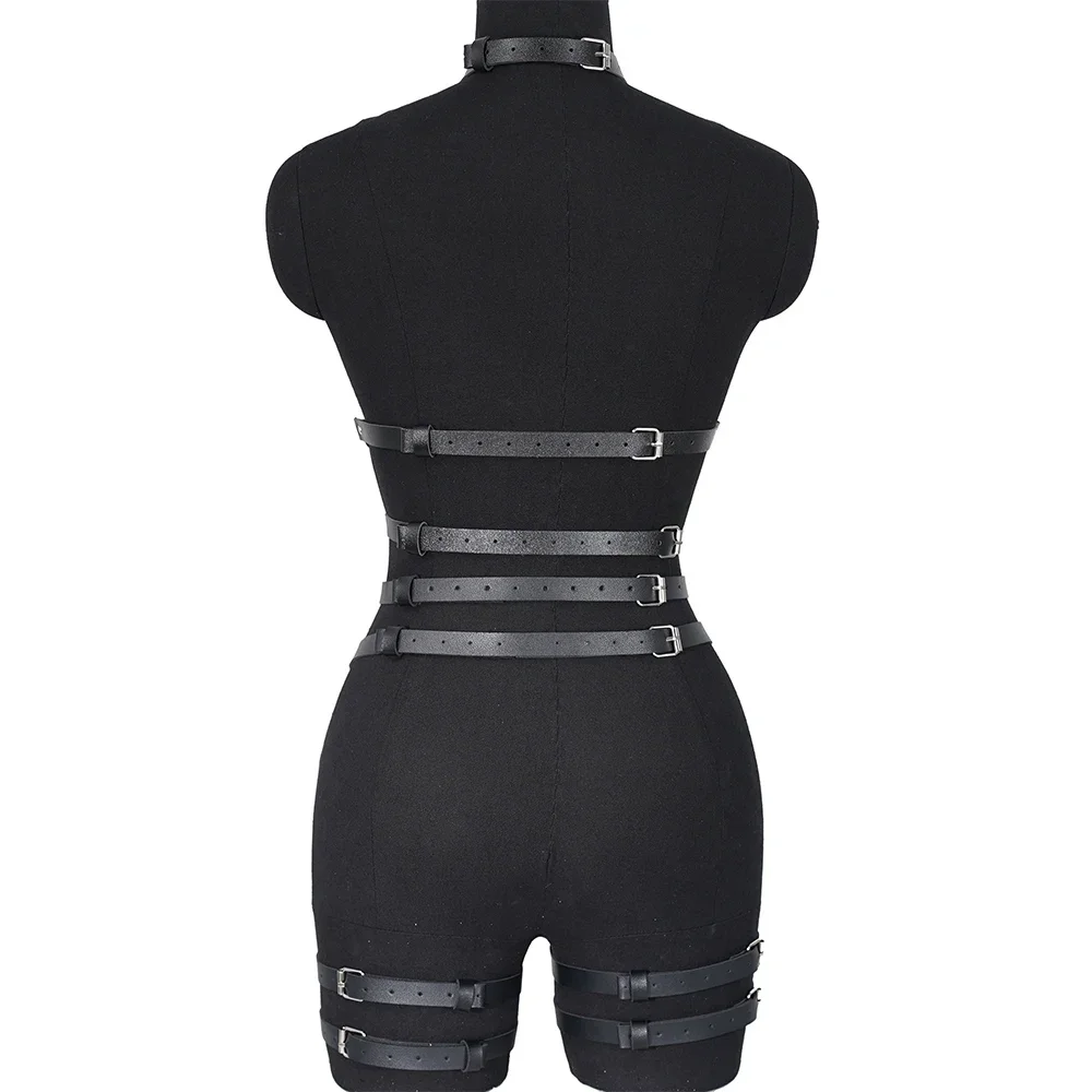 女性のファッションボディベルトオーバーオールドレスセット調節可能なゴシックウエスト気質ボディ彫刻ストラップ服