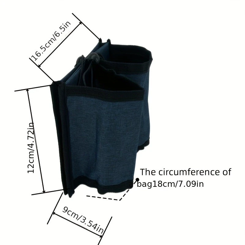 Fotografia 5: Saco de armazenamento de apoio de braço de bagagem pendurado compartimento de bagagem suporte de copo de água fixo externo saco de lanche acessórios essenciais viagem
