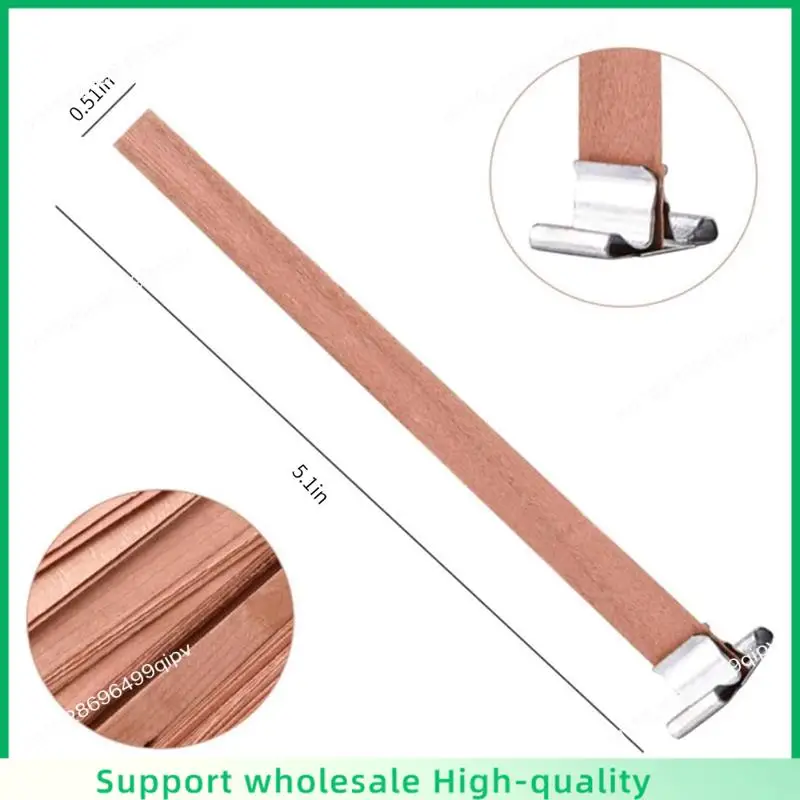 ABSF Candle Trimmer And Smokeless Candle Wicks With Iron Stand For DIY Candle Making,100Pcs 5.1 X 0.5 Inch