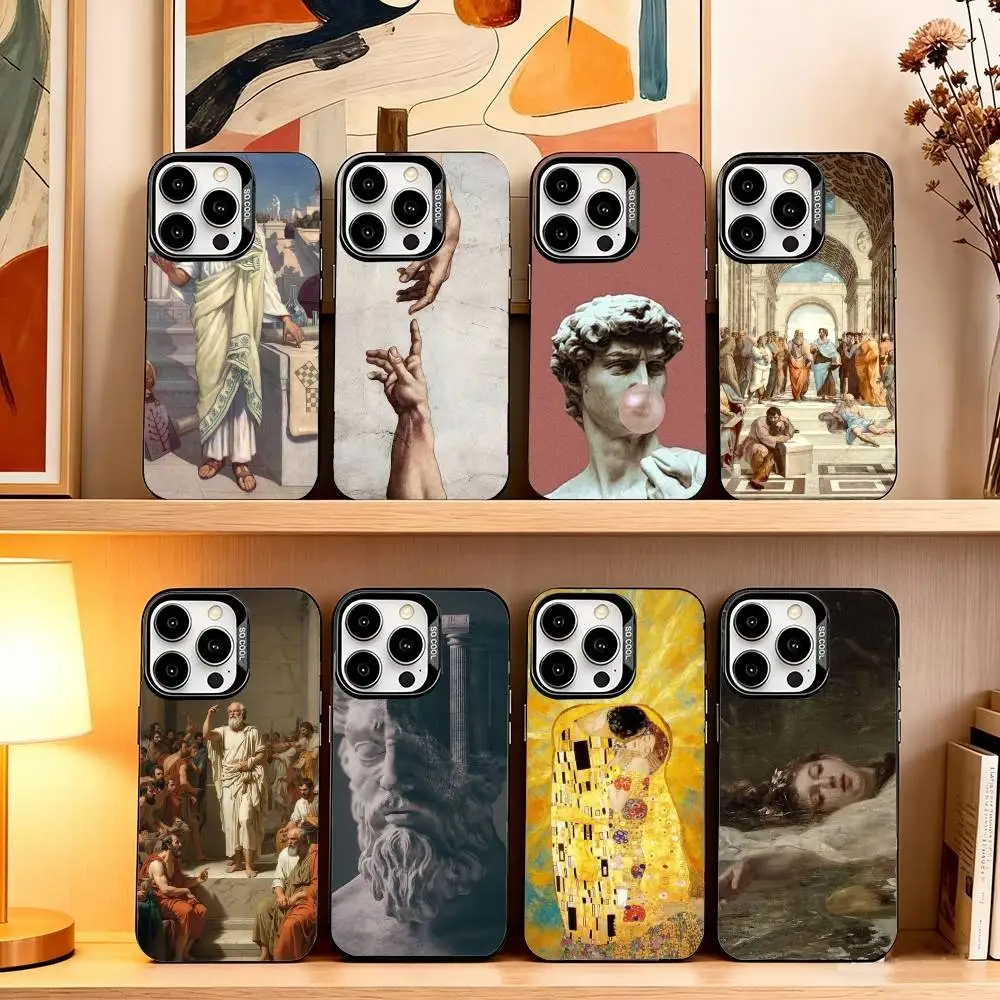 

Renaissance A-Art Phone Case For iPhone 17,16,15,14,13,12,11 Plus,Pro Max,XS,Colorful Silver Phone case Funda Cover