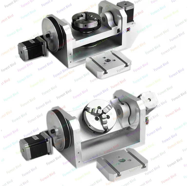 CNC Rotary Axis Axle Spindle With K01-100-Jaw Mandrels For Mini CNC Router Woodworking Machine Parts FAI DA TE