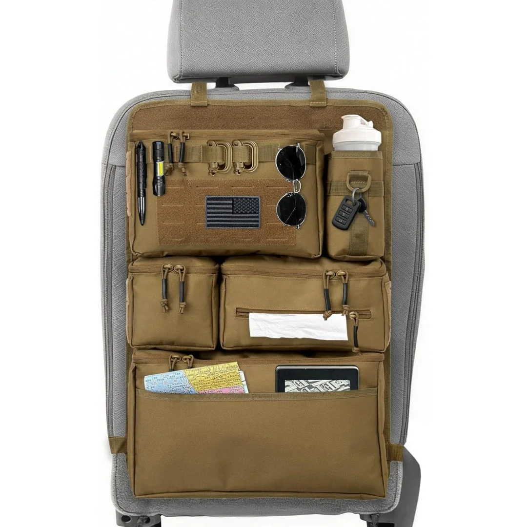 Borsa portaoggetti tattica multifunzionale per auto, organizer da appendere per viaggi e road trip - Borsa per sedile posteriore auto