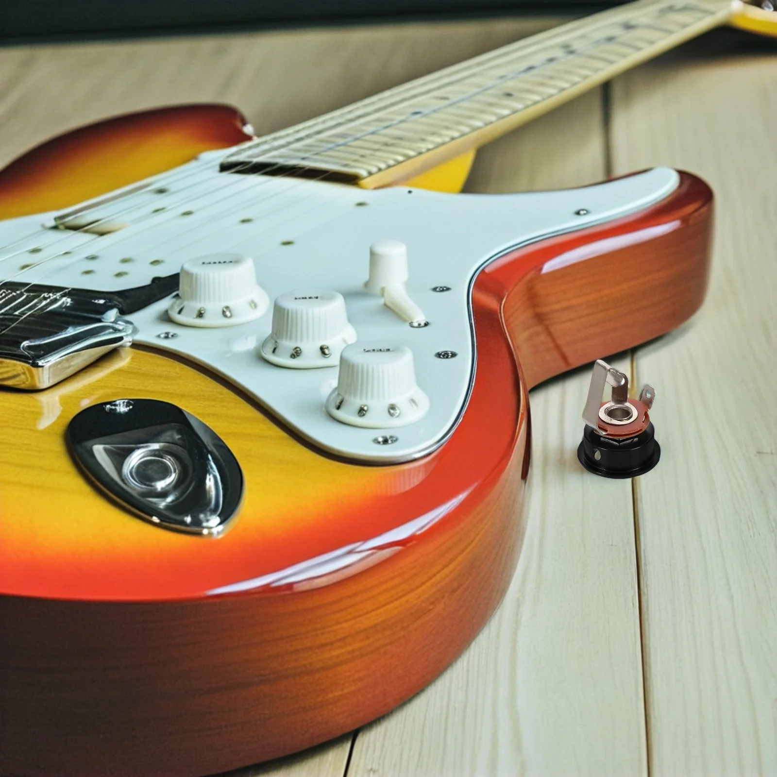 

2Pcs Electric Guitar Input Output Jack Socket Plates Professional Grade Connectors Clear Sound Quality Versatile Compatibility