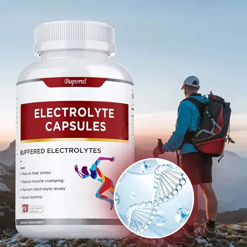 แคปซูลอิเล็กโทรไลต์ - ประกอบด้วยวิตามินดี รองรับสมดุลอิเล็กโทรไลต์ บรรเทาความเครียด เติมพลังงาน - 120 ชิ้น