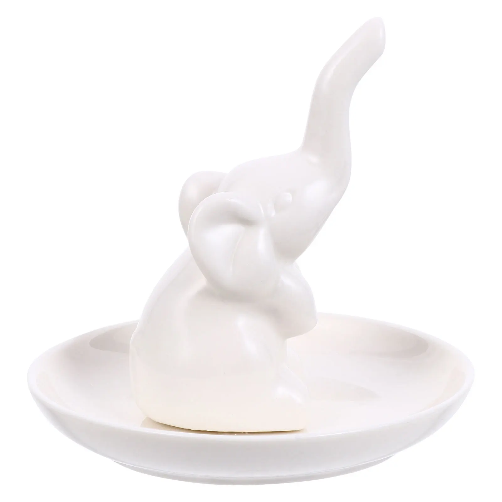 1 قطعة طبق مجوهرات من السيراميك على شكل فيل صينية تخزين المجوهرات الإبداعية منظم فريد لخواتم القلائد والأقراط المنزلية