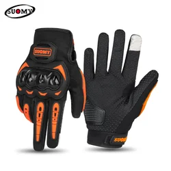 SUOMY New Orange Motorcycle Gloves Summer Men Women Full Finger Touch Screen Motocross Guantes Motorbike Bicycle Cycling Gloves