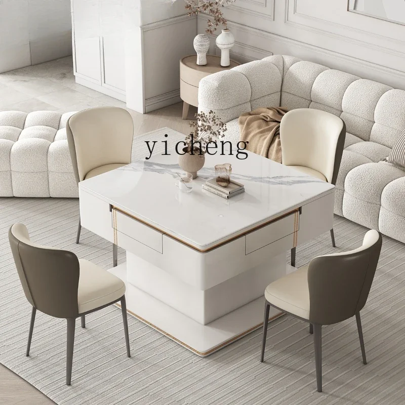 

Lifting Coffee Table Rock Slate Mahjong Machine Automatic Multifunctional Modern Dining Table Dual-purpose Electric Mahjong