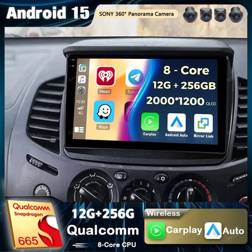 Android 15 Carplay Radio de coche para Mitsubishi Pajero Sport 2 L200 Triton 2008 - 2016 reproductor de vídeo Multimedia navegación GPS estéreo