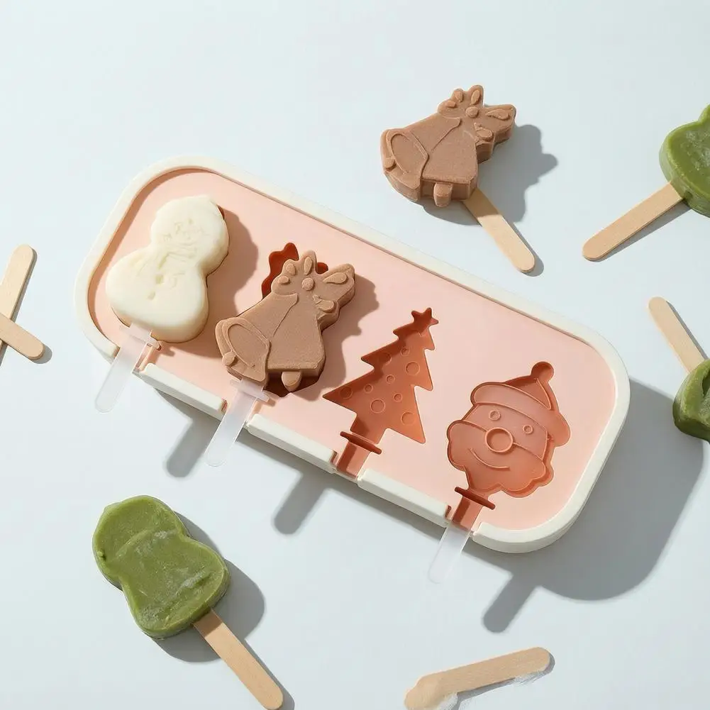 Mold with Lid Food-grade Silicone Ice Cream Mold with Anti-spill Dust-proof Cover Reusable Maker for Kids Homemade Treats Tray