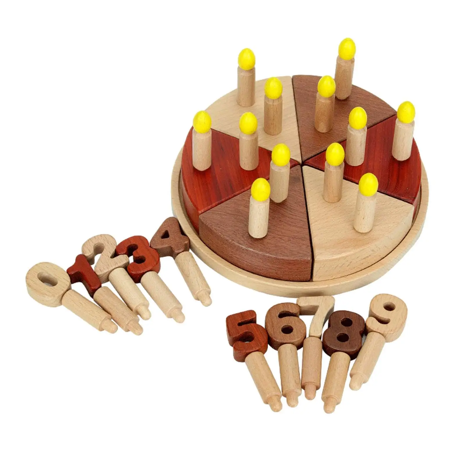 Wooden Birthday Cake Toys DIY Montessori Kitchen Toys for Boys Preschool Baby