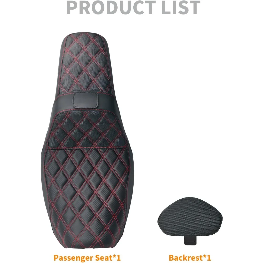 Fahrer-Beifahrersitz, einteiliges Sitzkissen mit Rückenlehne, passend für Harley Dyna Fat Bob FXDF Low Rider FXDL Street Bob FXDB Switch