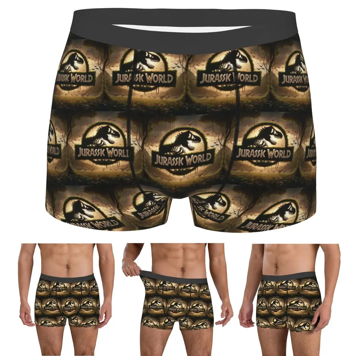 الملاكم السروال السراويل الحديقة الجوراسية ديناصور طباعة سراويل الرجال تهوية الملابس الداخلية ل أوم رجل صديقها هدية