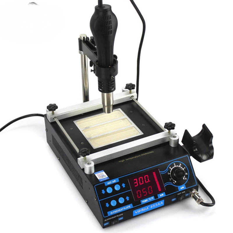 

853AA High power ESD BGA rework station PCB preheat and desoldering IR preheating station 110V/220V EU/US PLUS