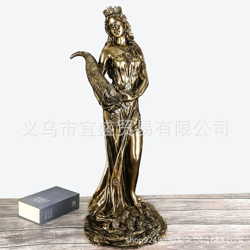

2PCS Greek Goddess Tyche Statue - Fortune & Prosperity Home Decor, Garden Ornament & Business Opening Decoration