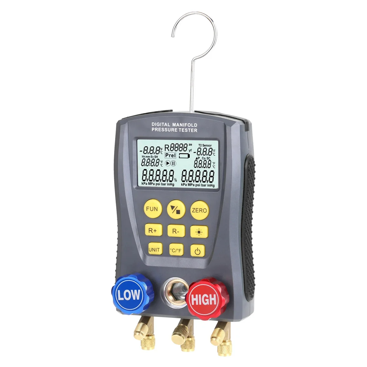 

Pressure Gauge Refrigeration Digital Vacuum Pressure Manifold Tester Meter HVAC Temperature Tester Gauge Meter