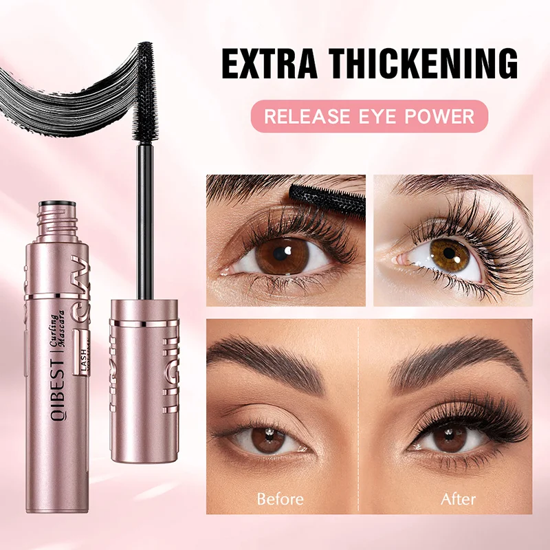 Mascara noir à friser pour cils, longue durée, imperméable, séchage rapide, conception de tête de brosse, optique d'allongement, cosmétiques, nouveau