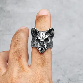 Pánské prsteny s netopýřím prstenem z nerezové oceli 316L s motivem zlého vraha noci, rockové a rapové párty, pro motorkáře a muže, pro přítele, nejlepší dárek 6 nejlepší prodej prsten Assassin Creed - №3