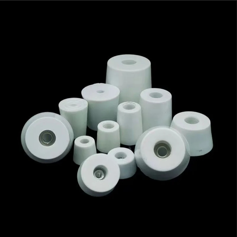 1~20Pcs White Rubber Foot Pads for Furniture/tables/chairs/instrument Cases Machine Feet with Tapered Pads Shock Absorber Block